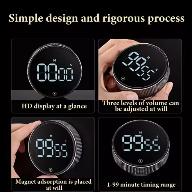 99-Minute Digital Magnetic Kitchen Timer