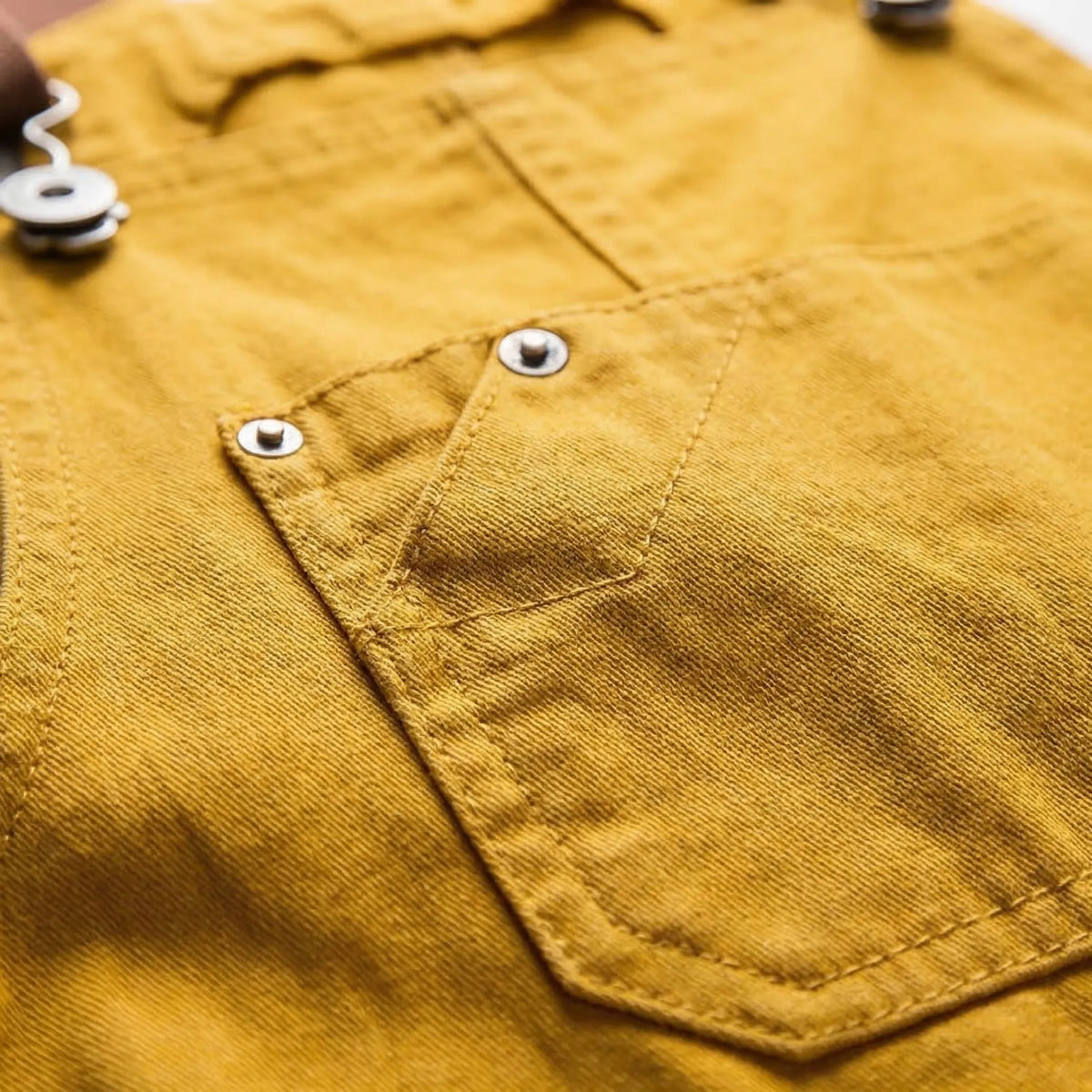 Bib Overalls with Chest Pocket - Amber