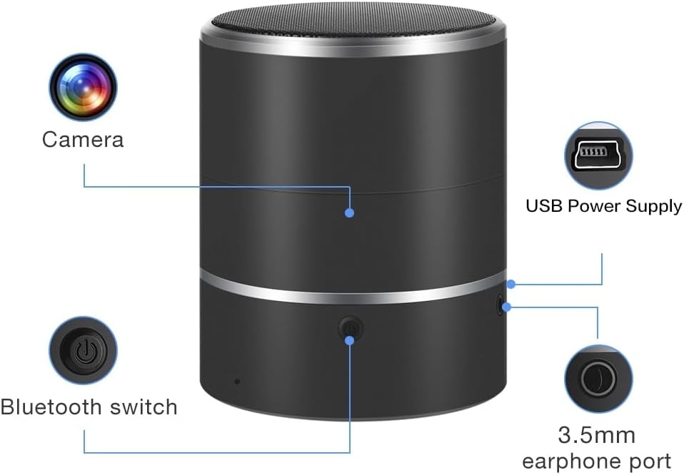 Bluetooth Speaker with Hidden Camera