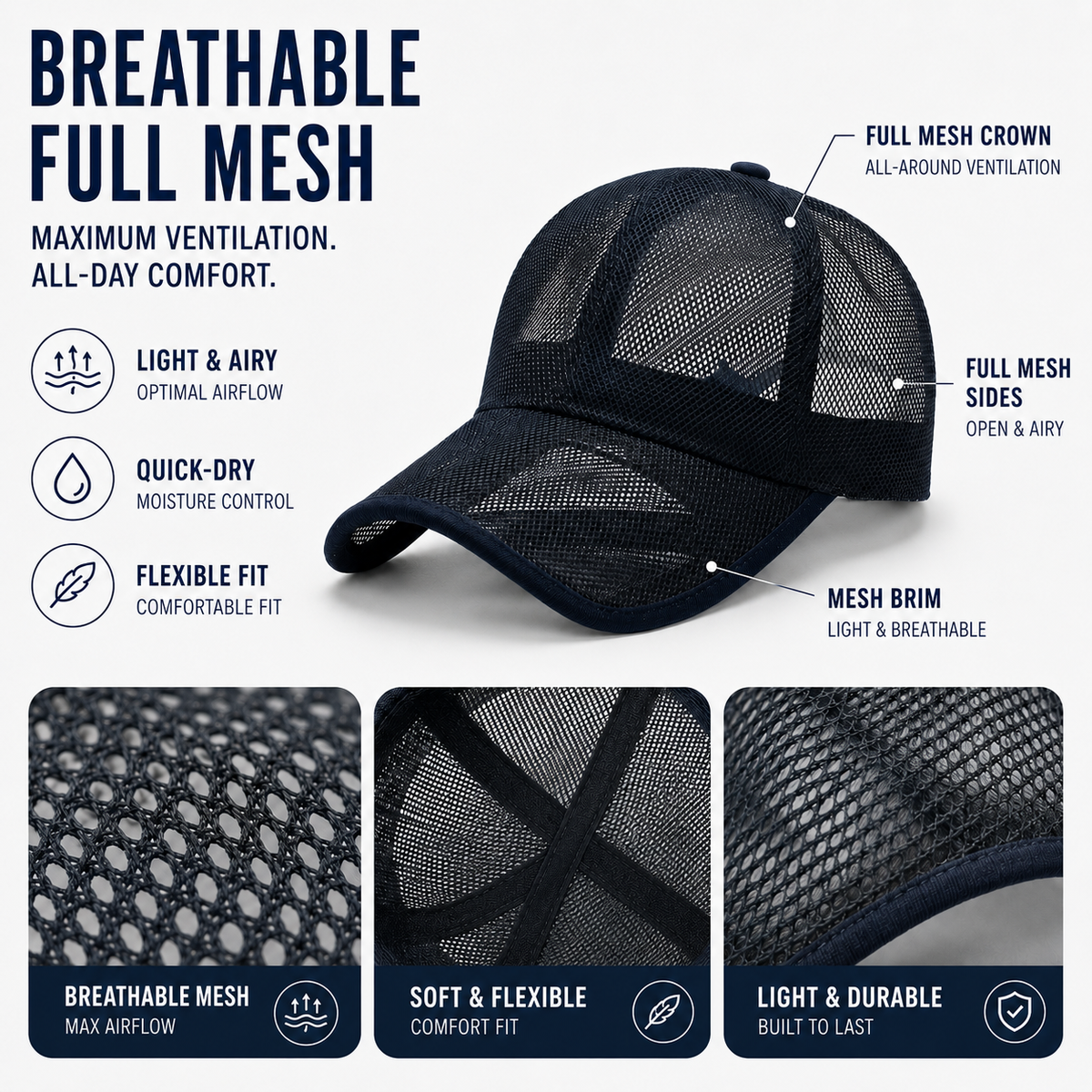 Breathable Baseball Cap