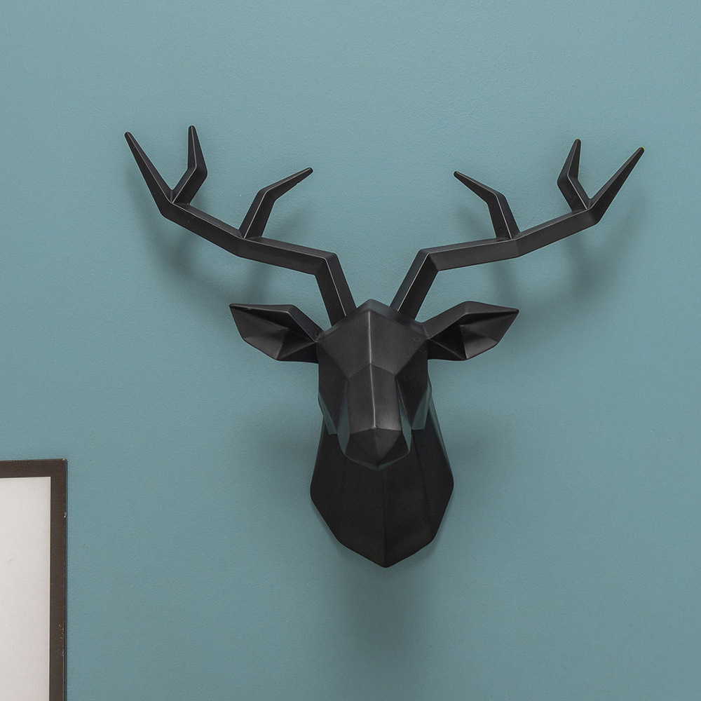 Geometric Deer Head Wall Sculpture