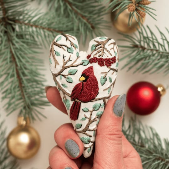 Heart Embroidery Set for a Cozy Christmas Home