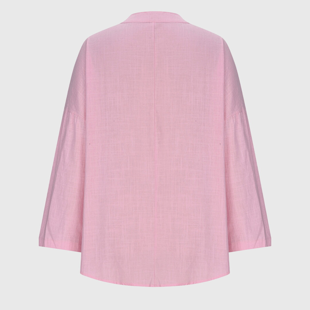 Loose Long-Sleeve Beach Shirt with Elegant Pattern – Breathable and Versatile