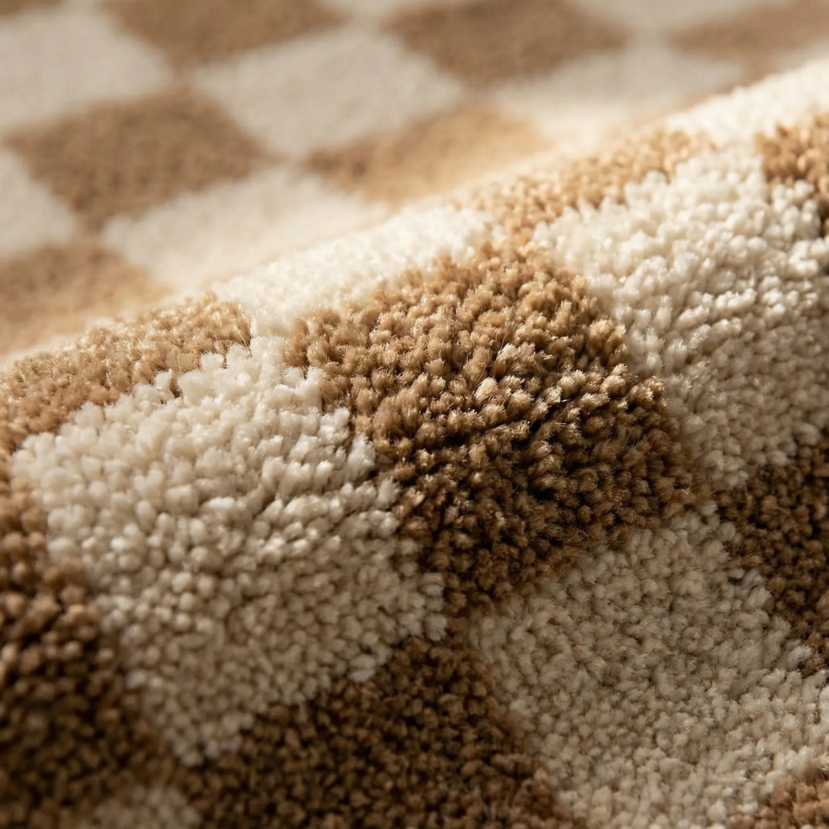 Plush Checkered Bath Mat