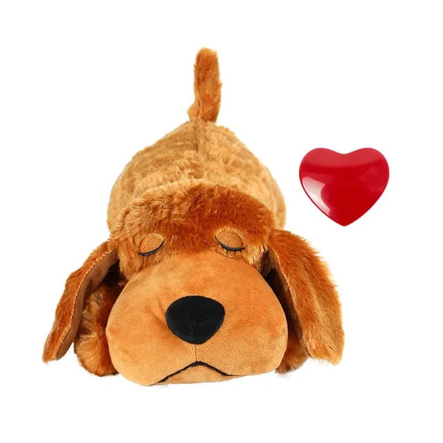 Plush Dog Calming Toy with Heartbeat Simulation