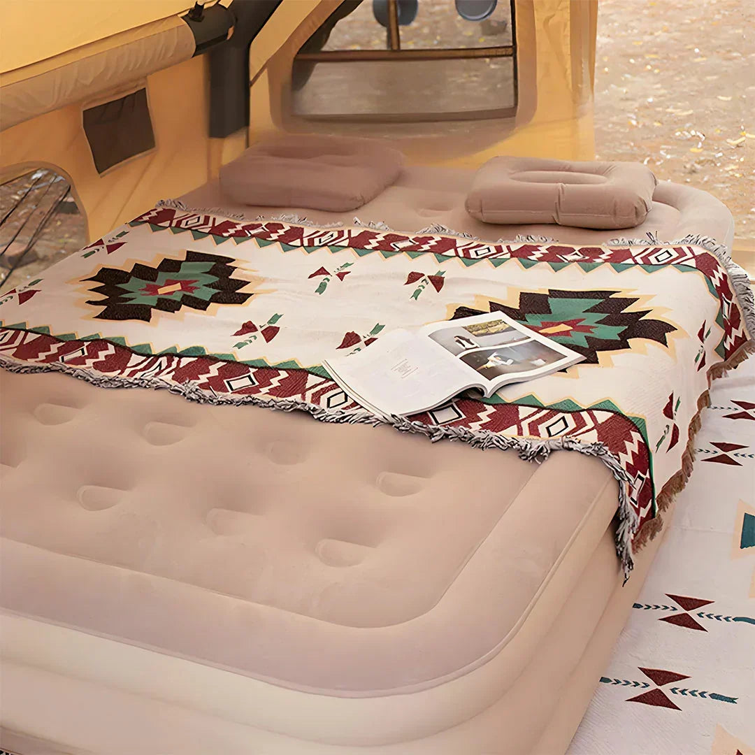 Plush Inflatable Air Mattress with Built-in Pump