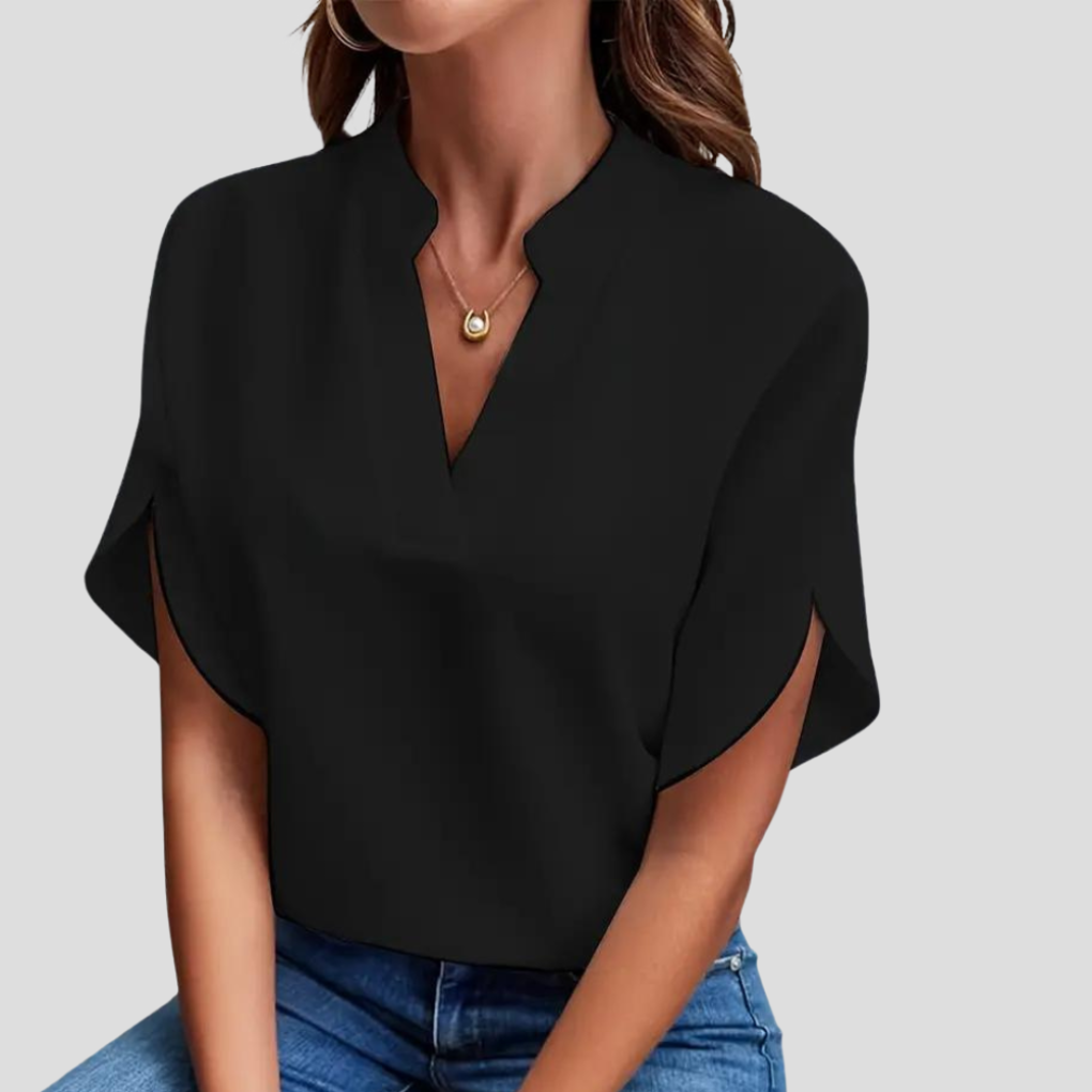 Short Sleeve Lightweight Breathable Blouse