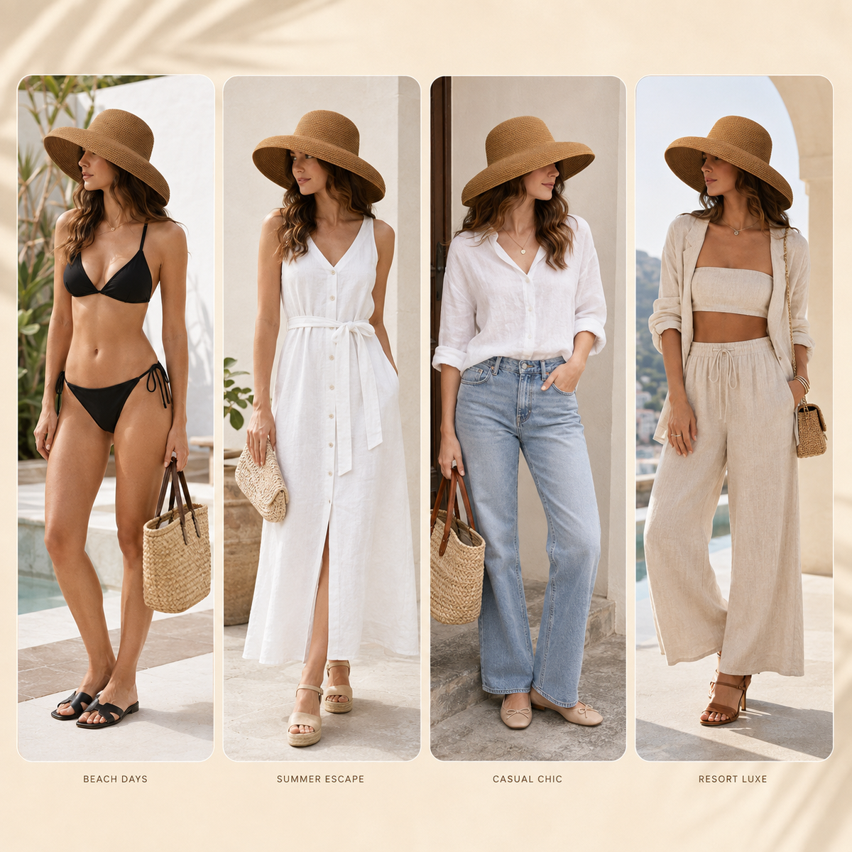 Wide-Brimmed Floppy Summer Hat