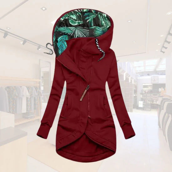 Women's Asymmetrical Longline Hooded Jacket