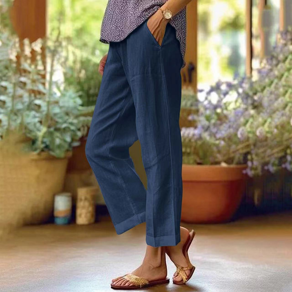 Women's Cropped Wide Leg Pants