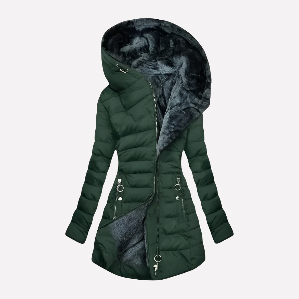 Women's Hooded Zip-Up Winter Coat