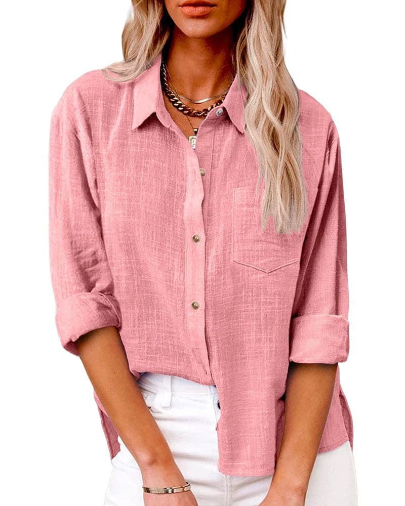 Women's Long-Sleeve Button-Down Blouse