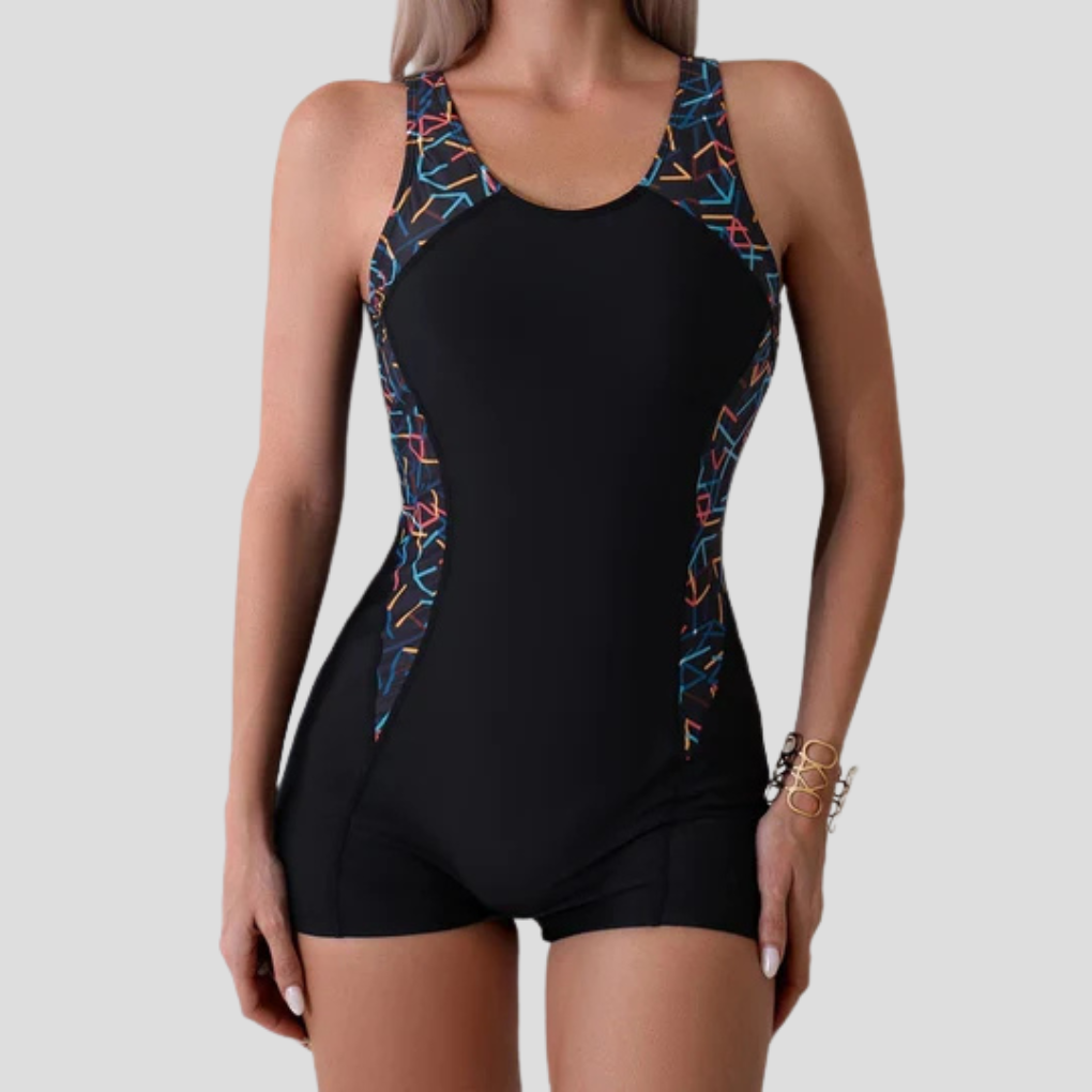 Women's Sporty One-Piece Swimsuit with Shorts
