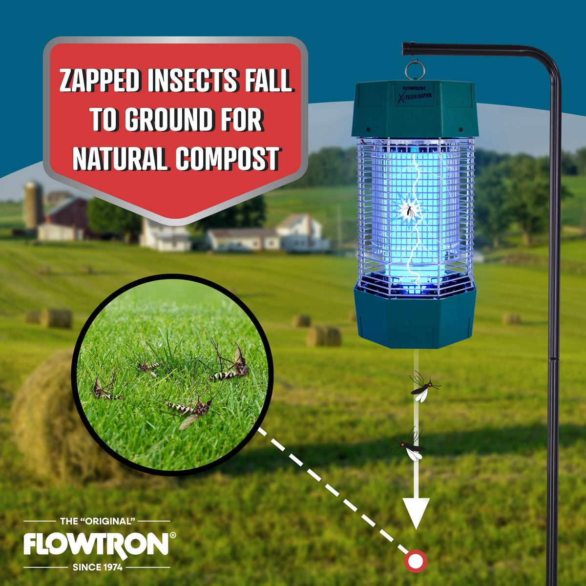 120W Outdoor Bug Zapper, 2 Acre Coverage