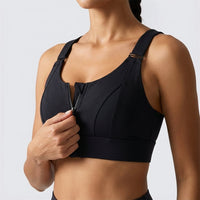 Adjustable Sports Bra with Zipper