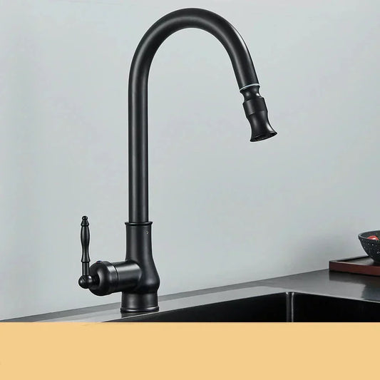 Antique Brass Kitchen Mixer Tap – Retro-Style Faucet with Swivel Spout