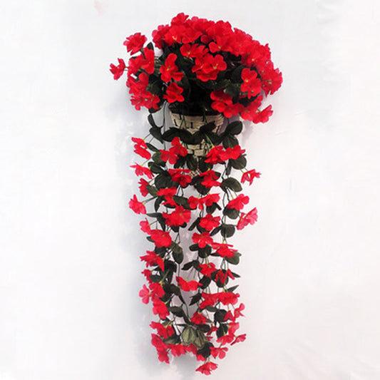 Artificial Hanging Flower Basket - Multicolored Natural Style
