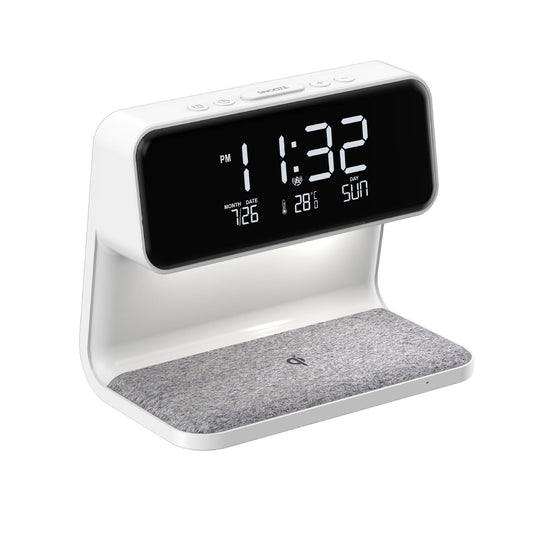 Bedside Lamp Alarm Clock with Wireless Charger