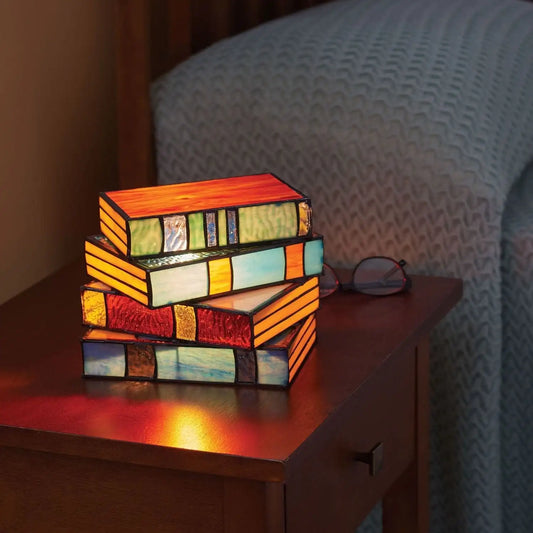 Colored Glass Book Lamp
