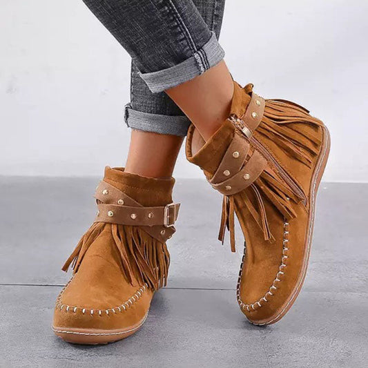 Comfortable Vintage Women's Shoes with Zip