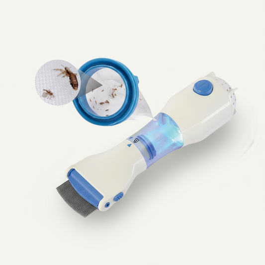 Electric Lice Remover with Vacuum Suction Technology, Stainless Steel Teeth, Chemical-Free Nit Extraction, Built-In LED Inspection Light & Hygiene Filters