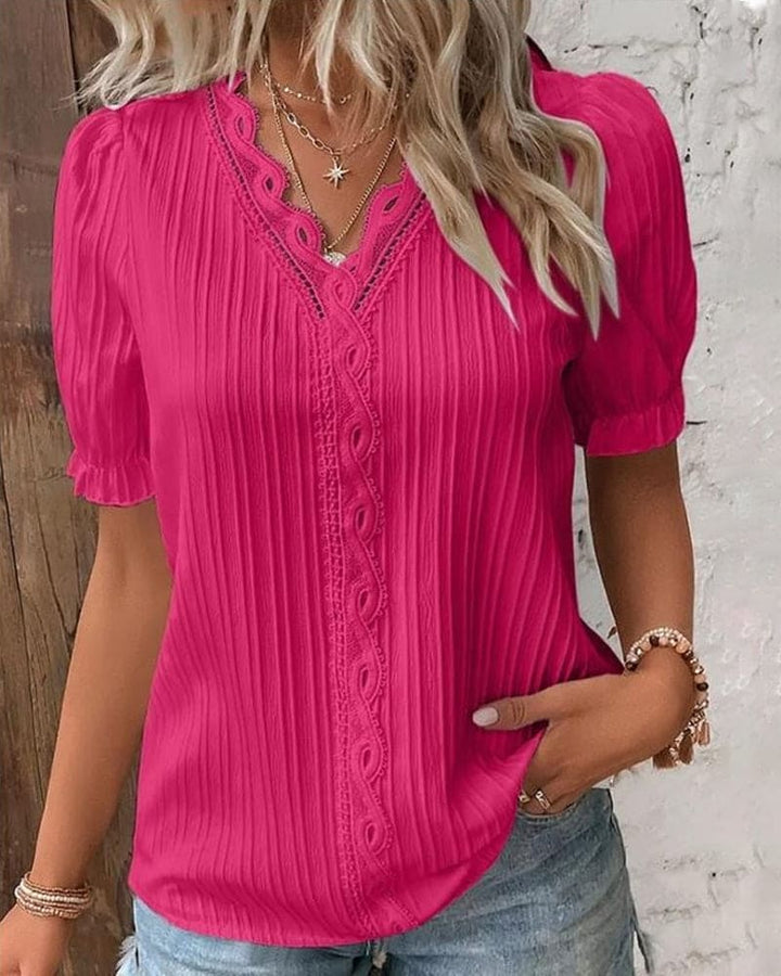 Elegant V-Neck Blouse