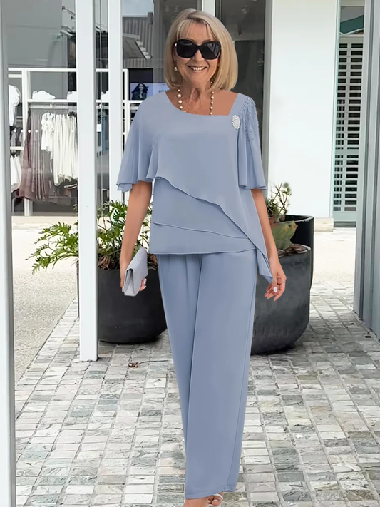 Elegant Women's Two-Piece Pants Set