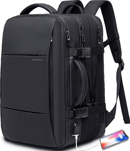 Expandable 26–45L Waterproof Travel Backpack with Laptop Compartment & Duffel Carry
