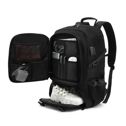 Expandable 50L Travel Backpack with USB Charging Port