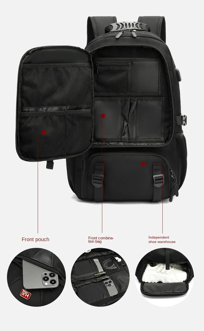 Expandable Large-Capacity Travel Backpack