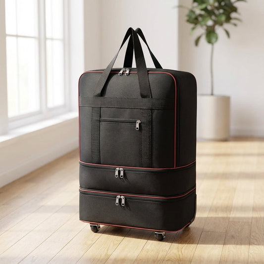 Foldable Wheeled Travel Bag: Spacious & Compact