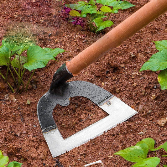 Hand-Forged Manganese Steel Garden Hoe for Weeding & Soil Loosening