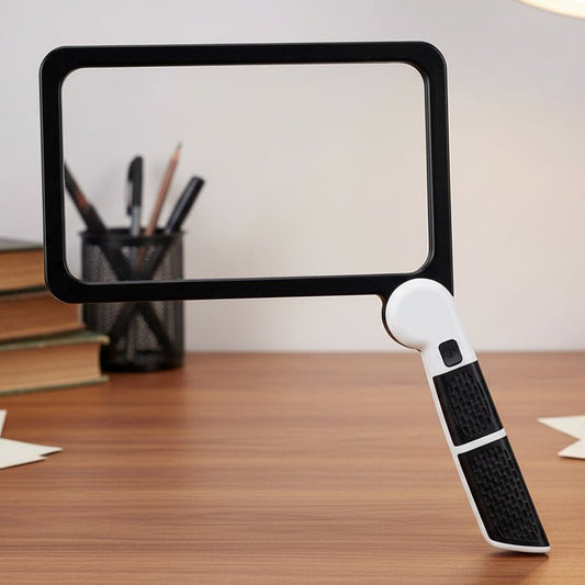Handheld 5x Magnifying Glass with Light - Ergonomic Design for Reading and Inspection