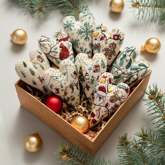 Heart Embroidery Set for a Cozy Christmas Home