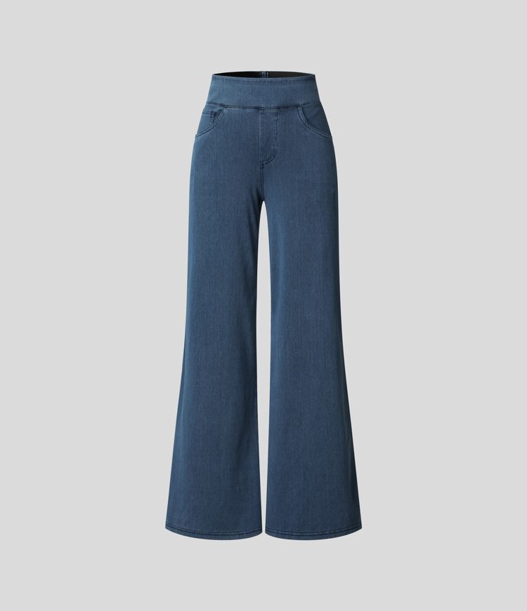 High-Waist Elastic Pants - Stylish & Comfortable
