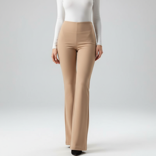 High-Waisted Flared Trousers