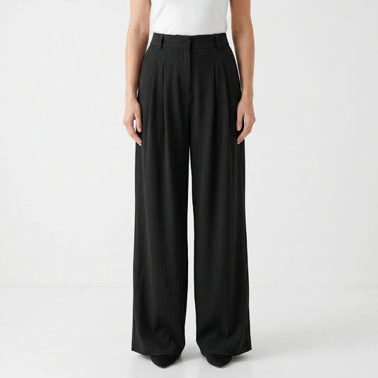 High-Waisted Wide-Leg Trousers