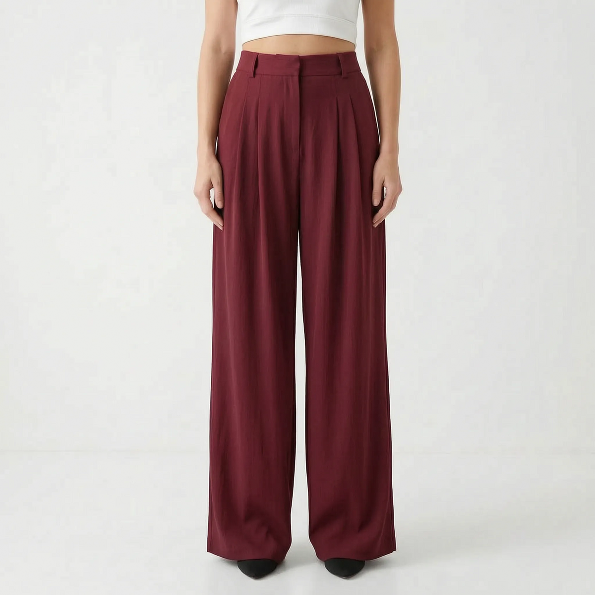 High-Waisted Wide-Leg Trousers