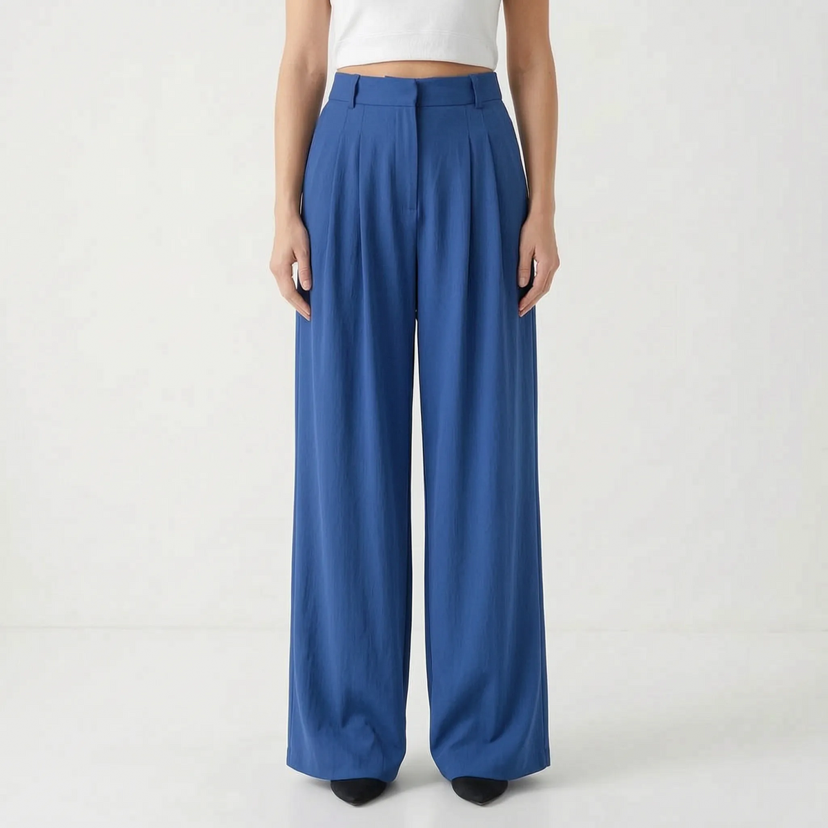 High-Waisted Wide-Leg Trousers