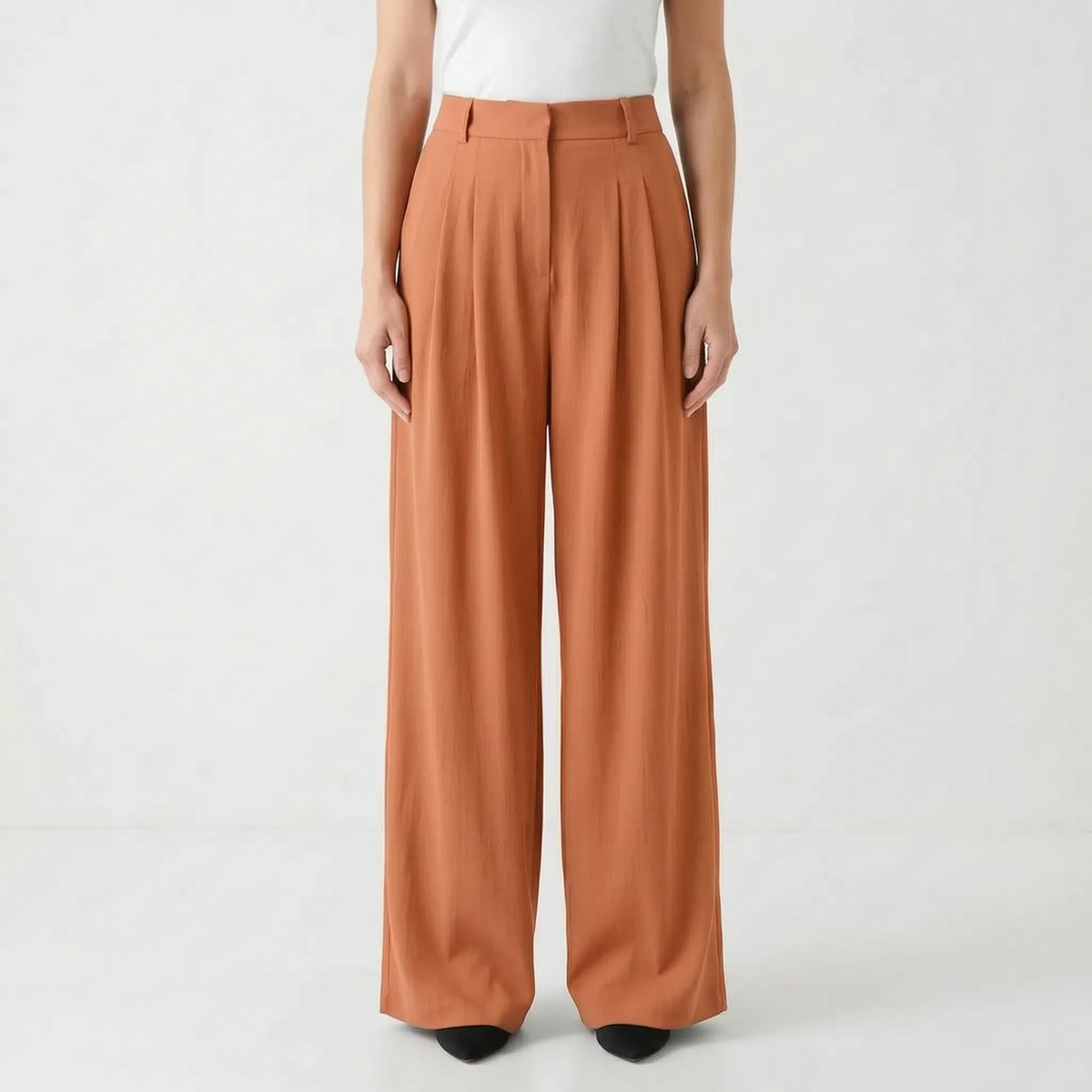 High-Waisted Wide-Leg Trousers