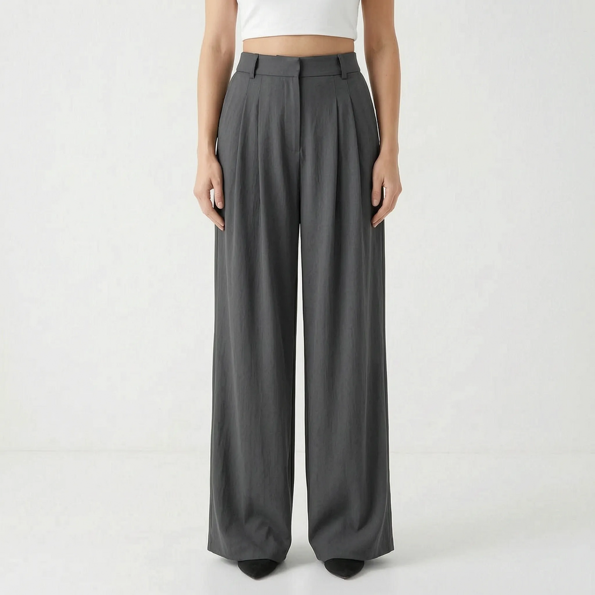 High-Waisted Wide-Leg Trousers