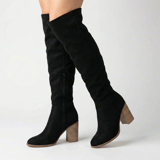 Knee-High Block Heel Boots