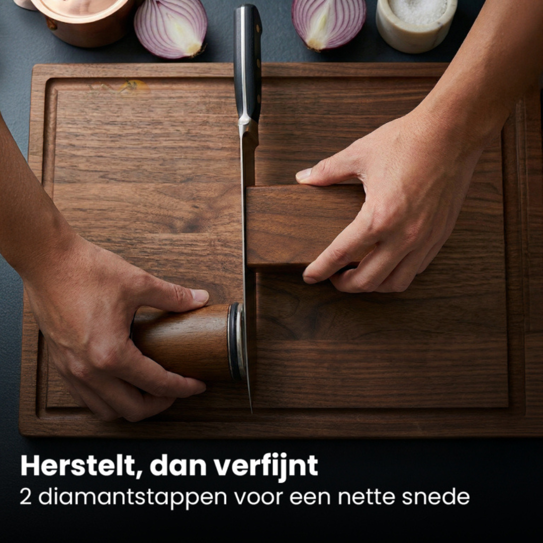 Knife Sharpener - 2-Stage Diamond System for Sharp Knives