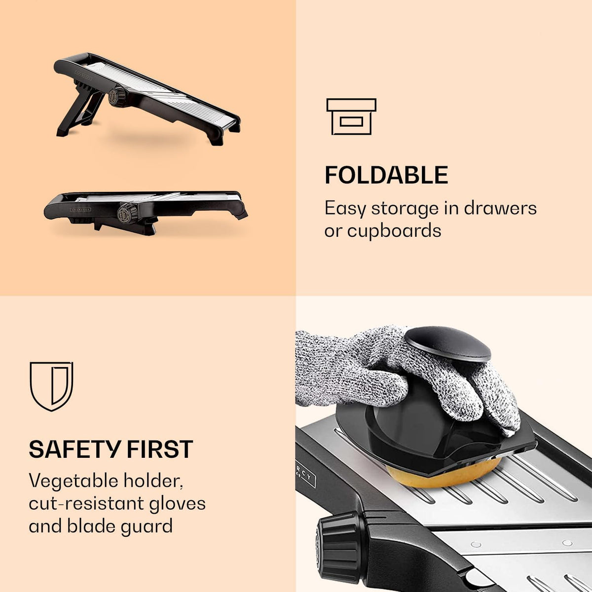 Mandoline Slicer Safety Set with Cut-Resistant Gloves