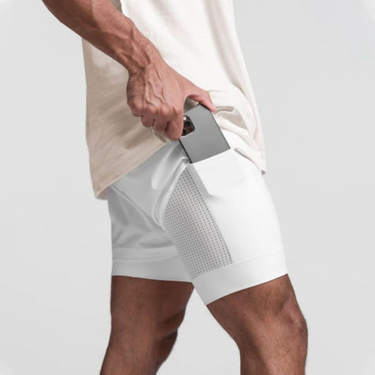 Men's 2-in-1 Breathable Training Shorts with Inner Shorts