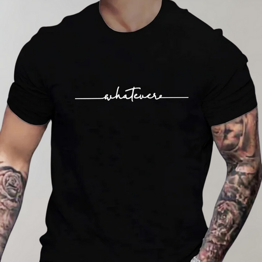 Men's Casual Crew Neck T-Shirt with Minimalist Print