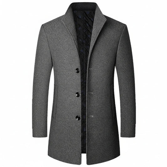 Men's Classic Three-Button Formal Overcoat