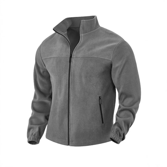 Men's Full-Zip Jacket with Stand-Up Collar and Zip Pockets
