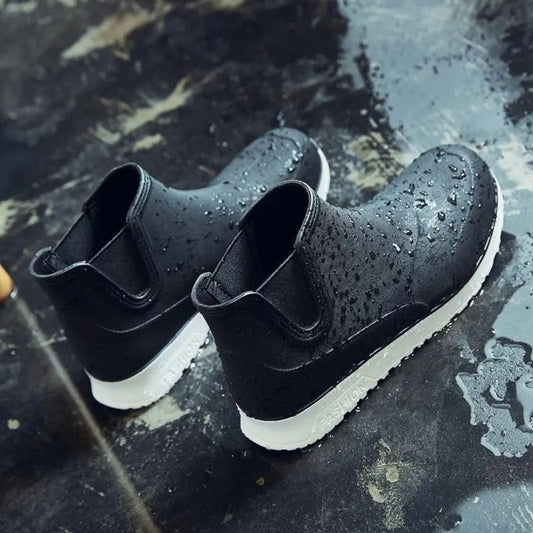 Men's Lightweight Durable Waterproof Slip-On Rain Boots