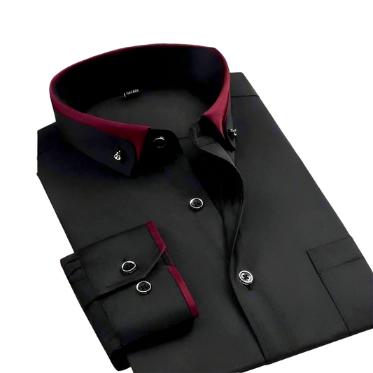 Men's Long-Sleeve Shirt in Classic Style with Modern Fit